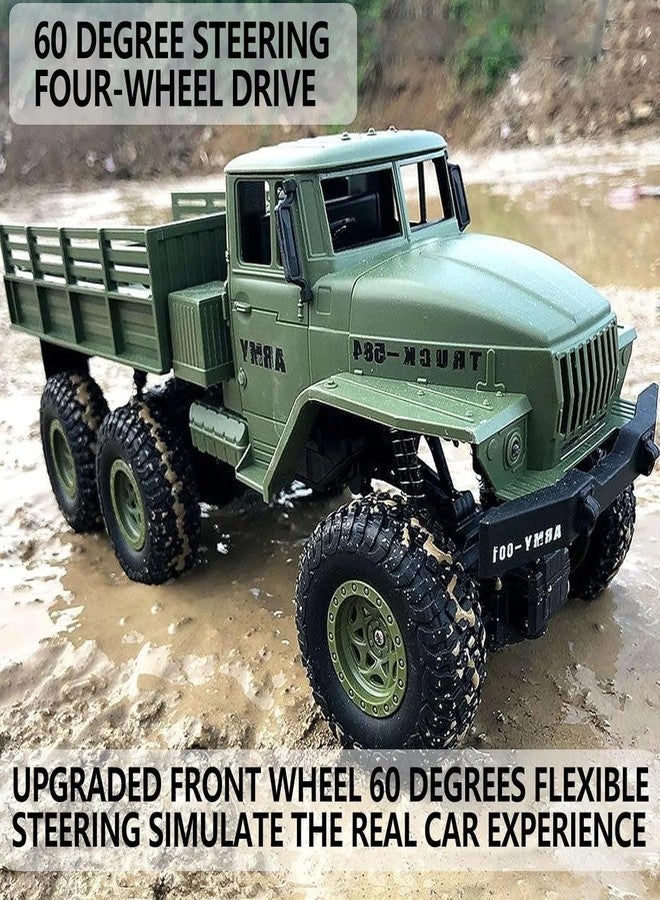 RahiGlow RC Military Truck 6x6 Road Remote Control Car 1/16 Scale Remote Control Truck 6WD All Terrain Rock Army Transport Vehicle Toy Vehicle for Kids Children Boy Gift - Image 5